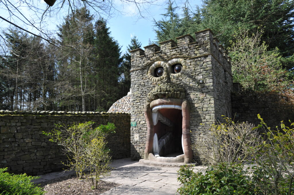 Monkey face building The Forbidden Corner, North Yorkshire 