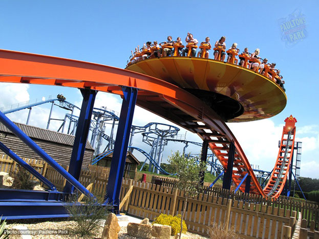 Families enjoying a theme park ride at Paultons Park in Hampshire